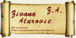 Živana Alurović vizit kartica